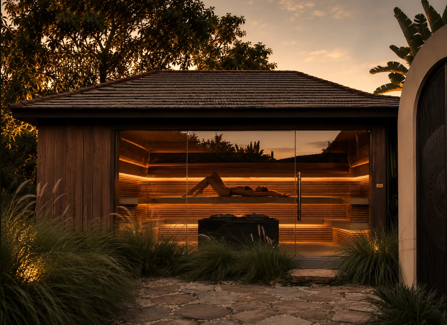 The 90 degree pinewood sauna at The Ark